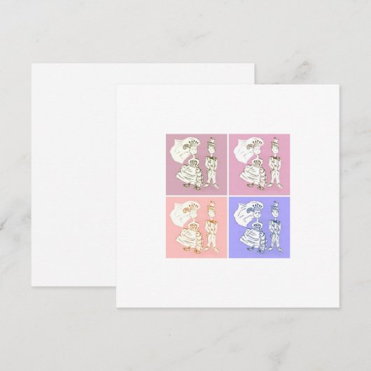 Bride en Groom Kaart (Voorkant / Achterkant)