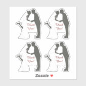 Bride en Groom Kiss Wedding Bedankt Contour Sticker (Vel)