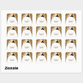 Bride en Groom Leopard Print Wedding Vierkante Sticker (Vel)