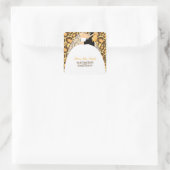 Bride en Groom Leopard Print Wedding Vierkante Sticker (Tas)