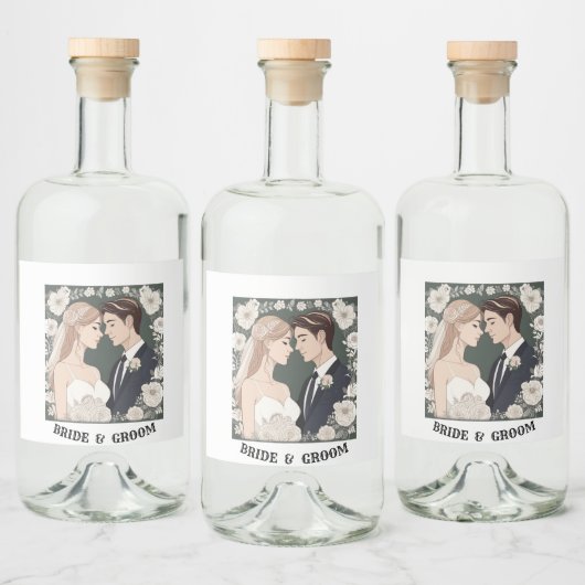BRIDE EN GROOM LIKEURFLES ETIKET (Flessen)