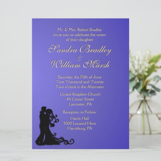 Bride en Groom Lotus Kaart (Staand voorkant)