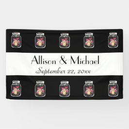 Bride en Groom Mason Jars Kies uw kleur Spandoek