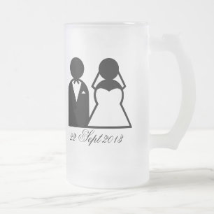 Bride en Groom Matglas Bierpul