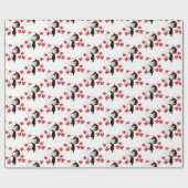 Bride en Groom met bloemen Cadeaupapier (Vlak)