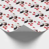 Bride en Groom met bloemen Cadeaupapier (Hoek)