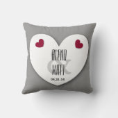 Bride en Groom met Hearts Wedding V03 SILVER Kussen (Achterkant)