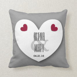 Bride en Groom met Hearts Wedding V03 SILVER Kussen