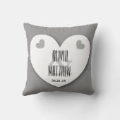 Bride en Groom met Hearts Wedding V04 SILVER 2 Kussen (Achterkant)