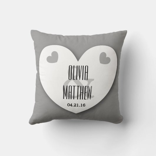 Bride en Groom met Hearts Wedding V04 SILVER 2 Kussen (Achterkant)
