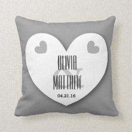 Bride en Groom met Hearts Wedding V04 SILVER 2 Kussen