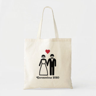 Bride en Groom met Mask Coronavirus Tote Bag