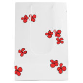 Bride en Groom met rode bloemen Medium Cadeauzakje (Achterkant)