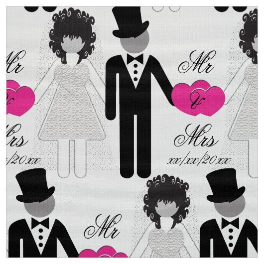 Bride en Groom Mr. en Mrs. Stof (Swatch)