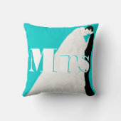 Bride en Groom Mrs Wedding Pillow Kussen (Achterkant)