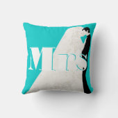 Bride en Groom Mrs Wedding Pillow Kussen (Achterkant)