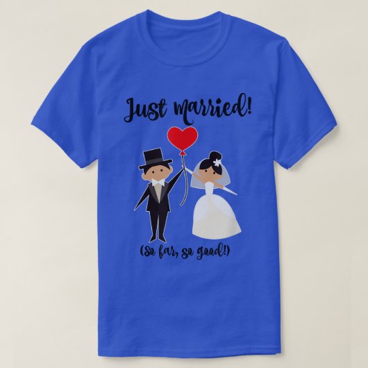 Bride en Groom net getrouwd Cute Honeymoon T-shirt (Design voorkant)