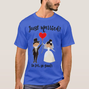 Bride en Groom net getrouwd Cute Honeymoon T-shirt