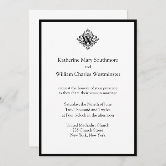 Bride en Groom nodigt huwelijksuitnodigingen uit Kaart (Voorkant / Achterkant)