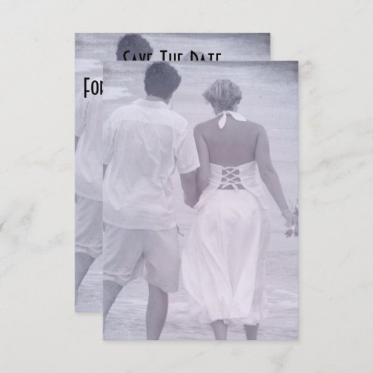 Bride en Groom op de Beach sparen de Datum (Voorkant / Achterkant)