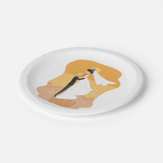 Bride en groom op het Bord van het vlekpapier (Gekanteld)