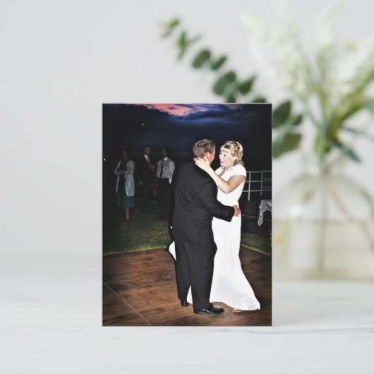 Bride en Groom op Sunset Briefkaart (Staand voorkant)