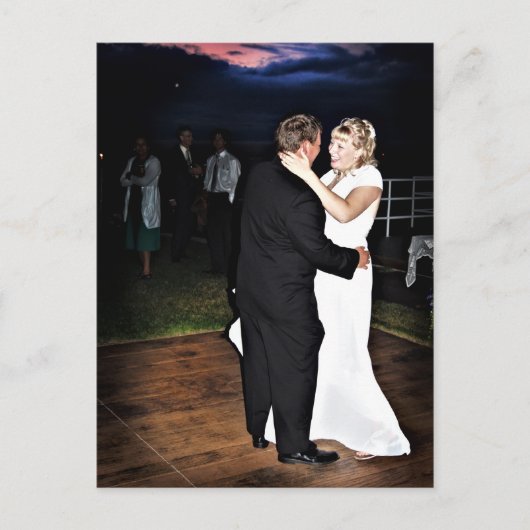 Bride en Groom op Sunset Briefkaart (Voorkant)