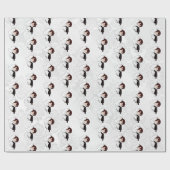 Bride en Groom op White Damask Cadeaupapier (Vlak)