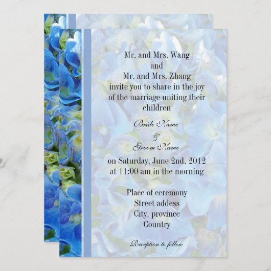 Bride en Groom ouders, huwelijksuitnodiging Kaart (Voorkant / Achterkant)