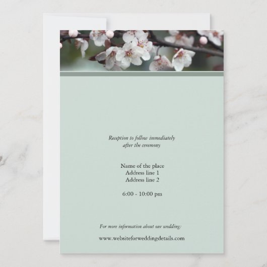 Bride en Groom ouders, huwelijksuitnodiging Kaart (Achterkant)