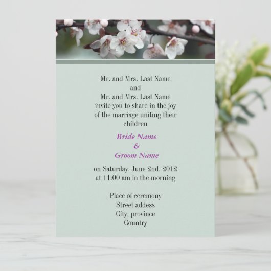 Bride en Groom ouders, huwelijksuitnodiging Kaart (Staand voorkant)