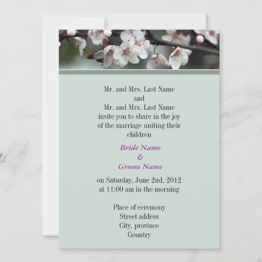 Bride en Groom ouders, huwelijksuitnodiging Kaart (Voorkant)