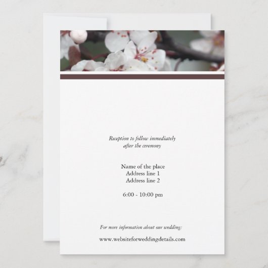 Bride en Groom ouders, huwelijksuitnodiging Kaart (Achterkant)