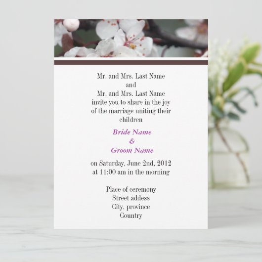 Bride en Groom ouders, huwelijksuitnodiging Kaart (Staand voorkant)