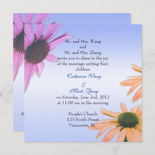 Bride en Groom ouders, huwelijksuitnodiging Kaart (Voorkant / Achterkant)