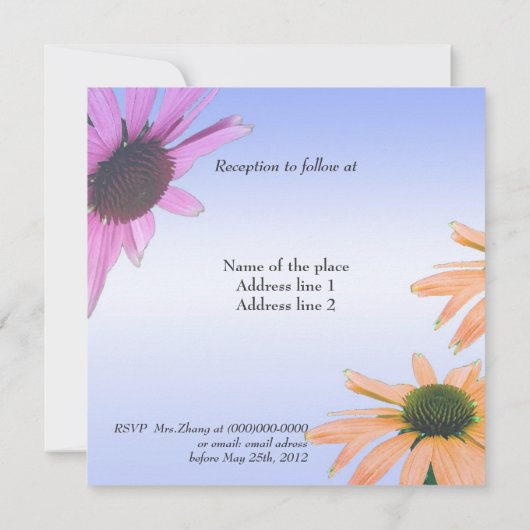 Bride en Groom ouders, huwelijksuitnodiging Kaart (Achterkant)