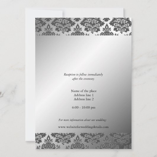 Bride en groom ouders trouwuitnodiging kaart (Achterkant)