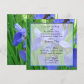 Bride en groom ouders, uitnodiging, blauwe iris kaart (Voorkant / Achterkant)