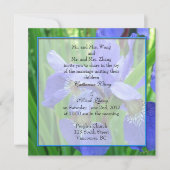 Bride en groom ouders, uitnodiging, blauwe iris kaart (Voorkant)