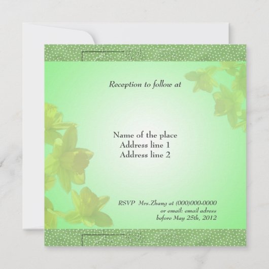 Bride en groom ouders, uitnodiging, bruiloft kaart (Achterkant)