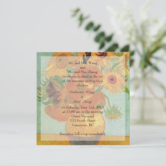 Bride en groom ouders, uitnodiging, bruiloft kaart (Staand voorkant)