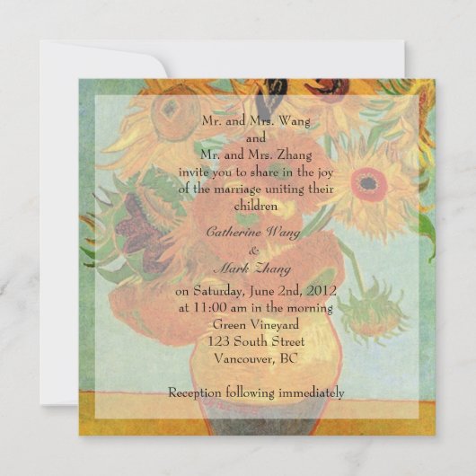 Bride en groom ouders, uitnodiging, bruiloft kaart (Voorkant)