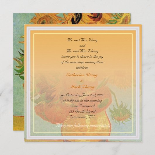 Bride en groom ouders, uitnodiging, bruiloft kaart (Voorkant / Achterkant)