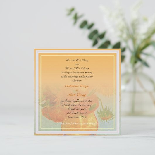 Bride en groom ouders, uitnodiging, bruiloft kaart (Staand voorkant)