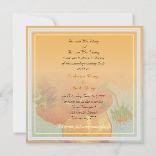 Bride en groom ouders, uitnodiging, bruiloft kaart (Voorkant)