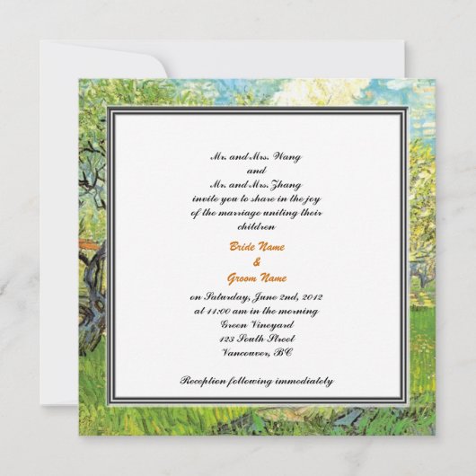 Bride en groom ouders, uitnodiging, bruiloft kaart (Voorkant)