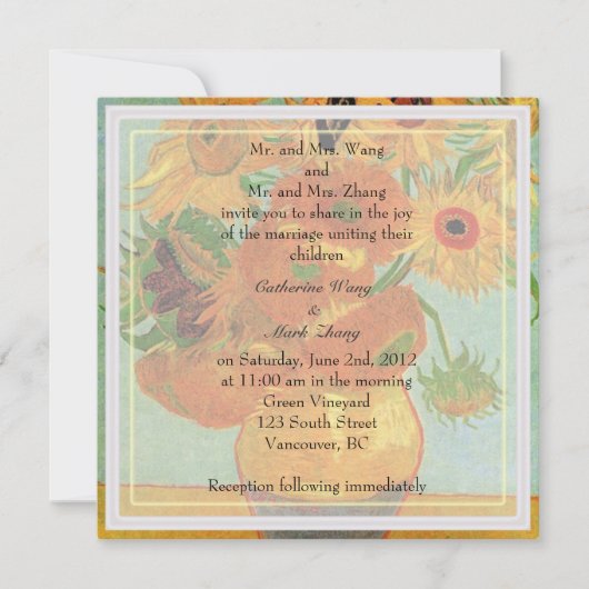 Bride en groom ouders, uitnodiging, bruiloft kaart (Voorkant)