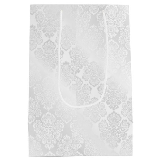 Bride en Groom over Satin Damask Medium Cadeauzakje (Achterkant)