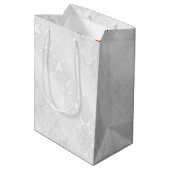 Bride en Groom over Satin Damask Medium Cadeauzakje (Achterkant Gekanteld)