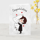 Bride en Groom over witte schade Kaart (Gele Bloem)